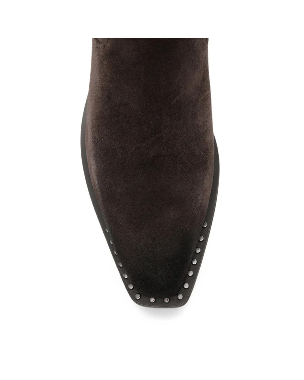 Ash Brown Hasley Studded Suede Ankle Boots