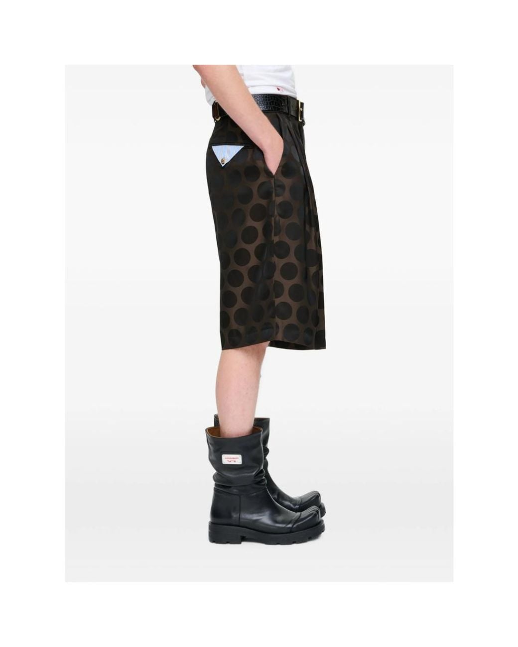 Charles Jeffrey Black Polka-Dot Tailored Shorts for men