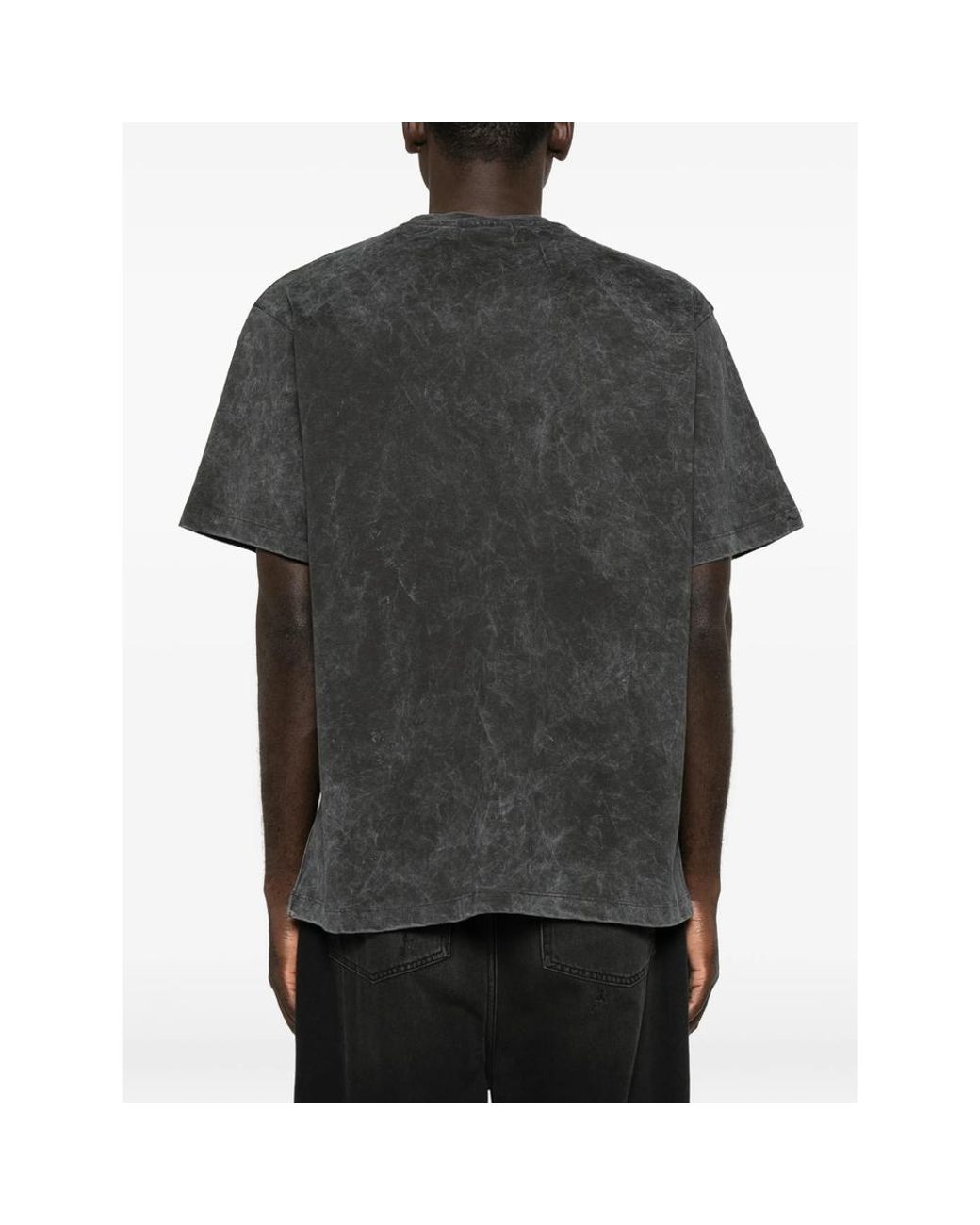 Gcds Black Logo-Studded Washed T-Shirt for men