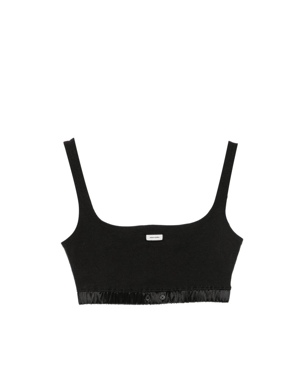 Entire studios Black Logo-Patch Cropped Top