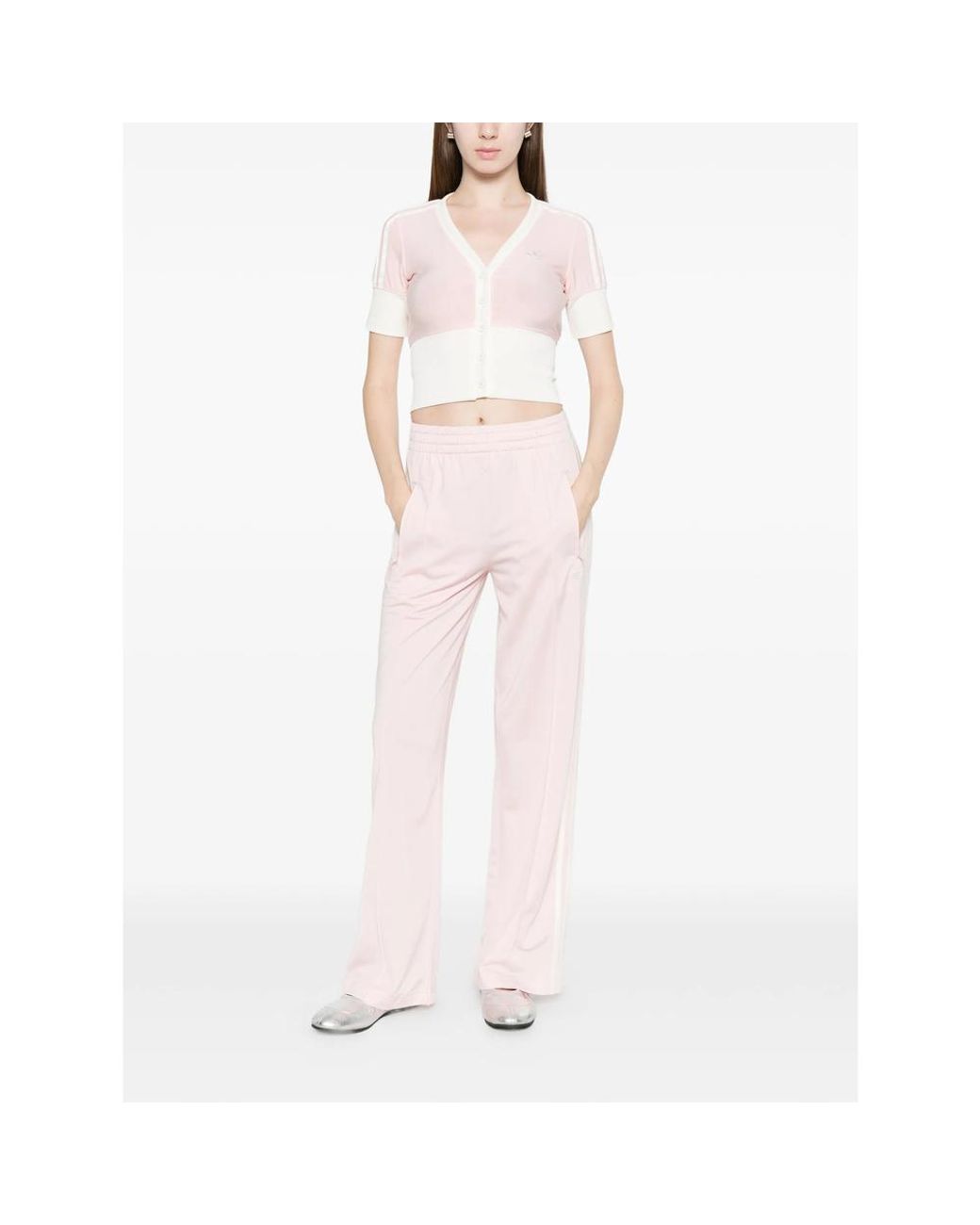 Adidas Pink Short-Sleeve Cardigan