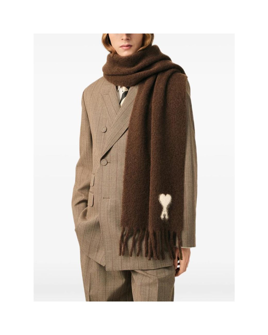 AMI Brown Scarves for men
