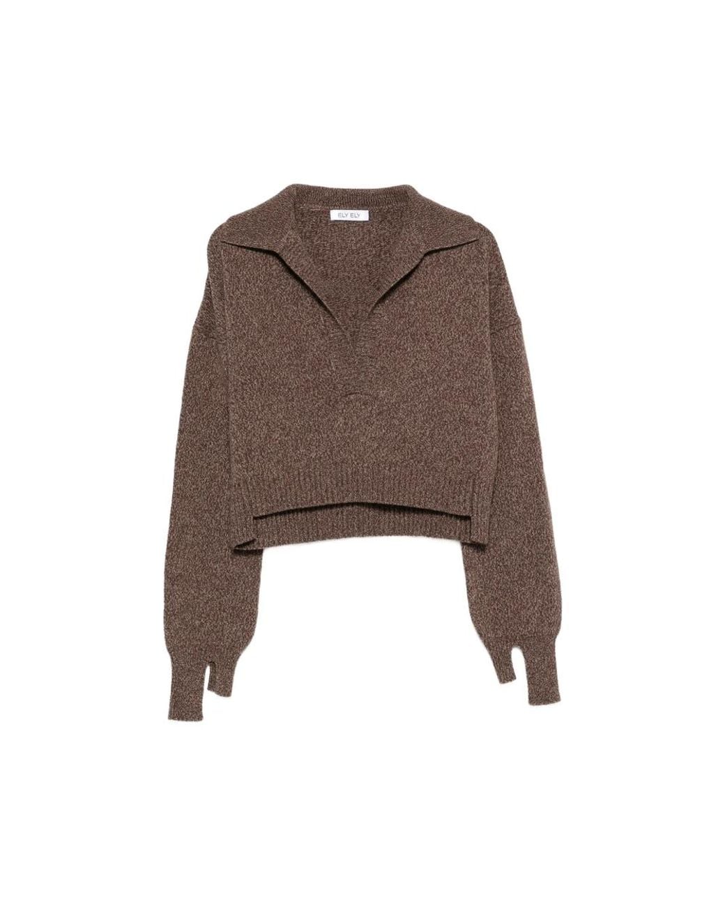 ELY ELY Brown V-Neck Sweater