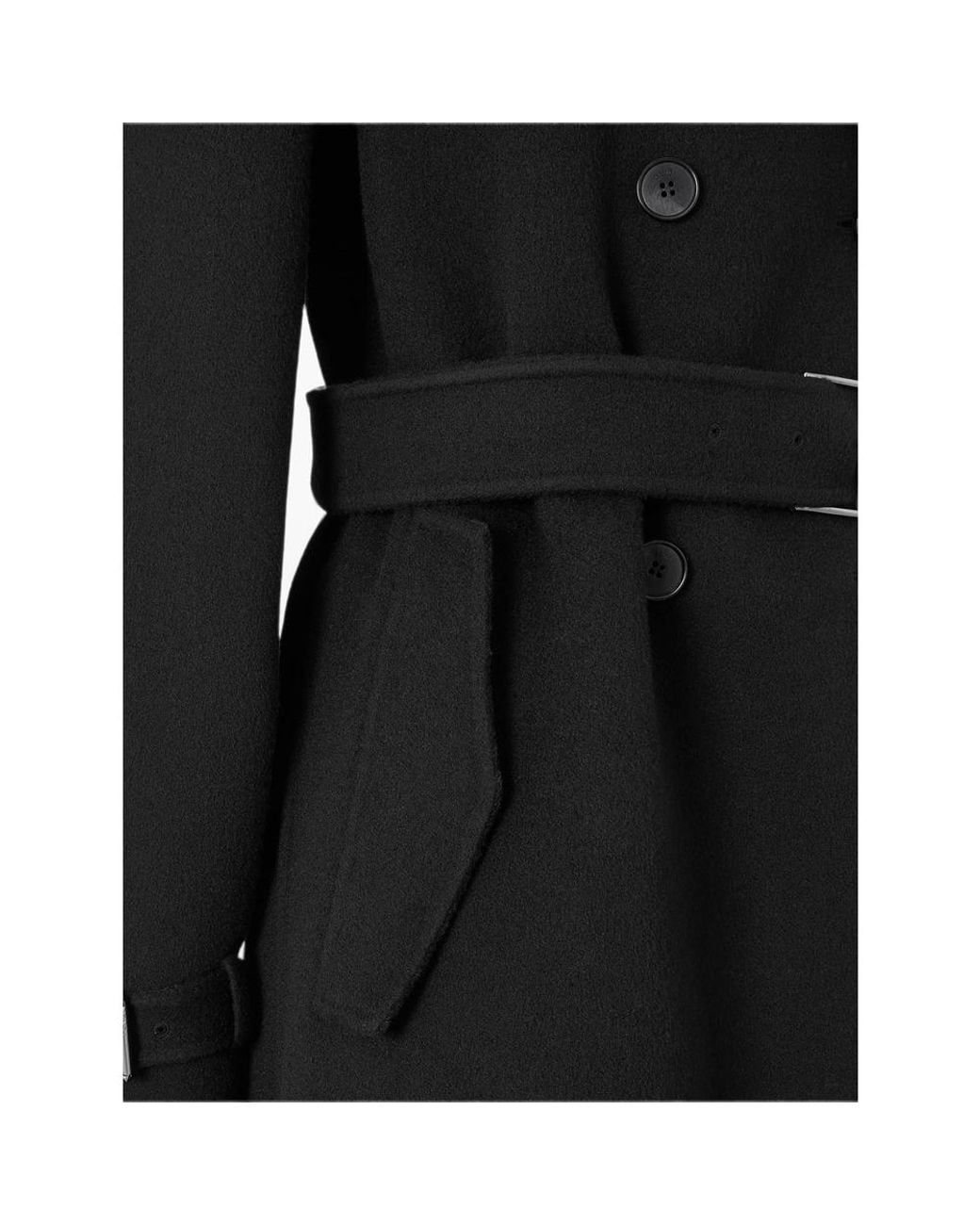Fendi Black Double-Breasted Belted Coat