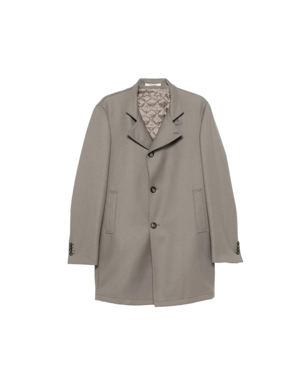 Tagliatore Gray Single-Breasted Coat Gordon for men