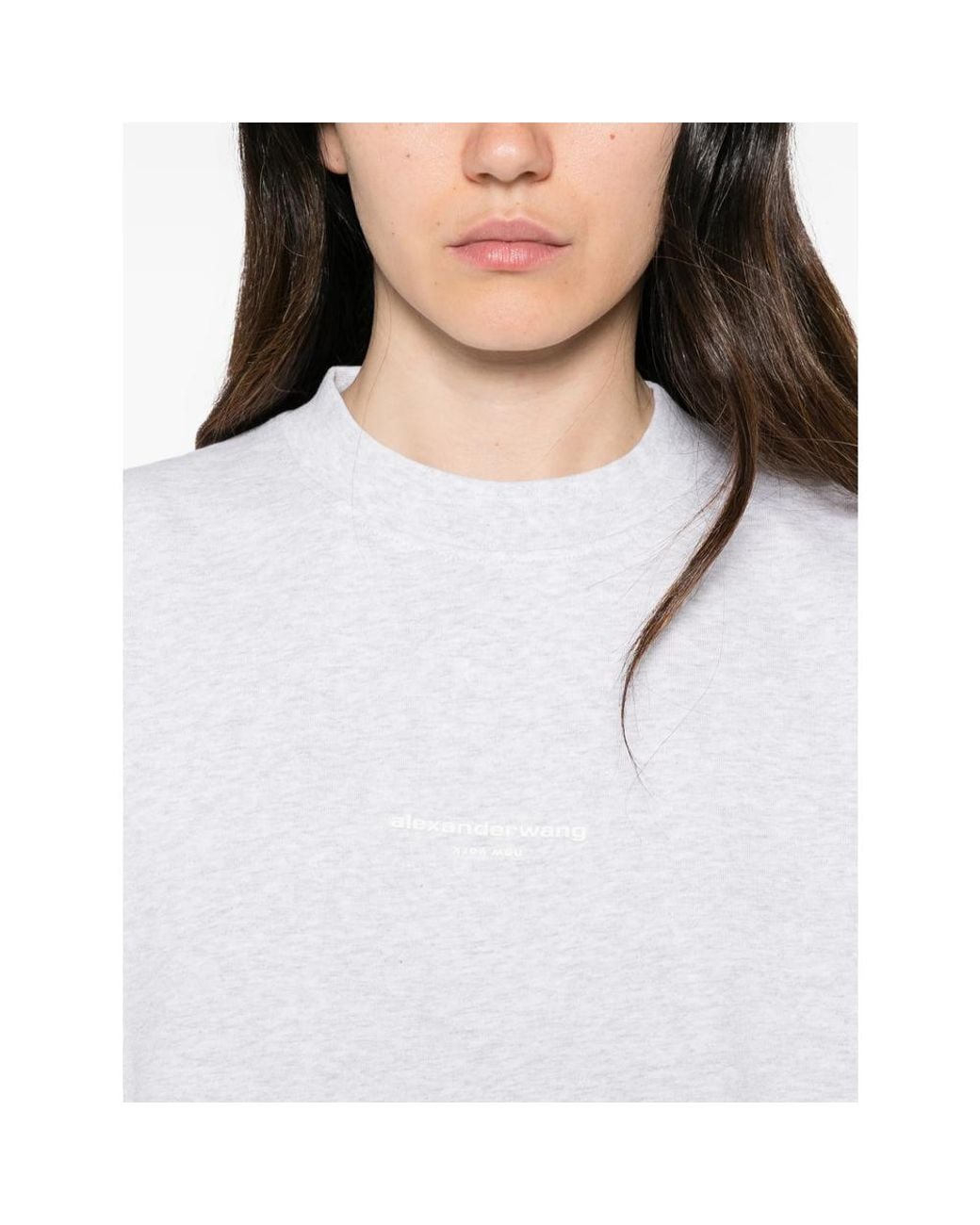 Alexander Wang White Logo-Print Oversized T-Shirt