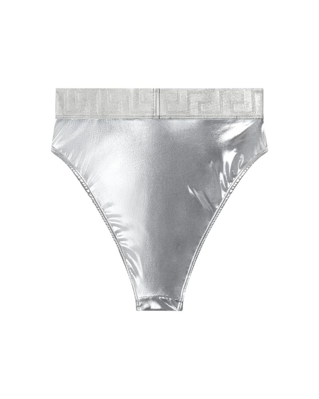 Versace Gray Metallic Bikini Bottoms