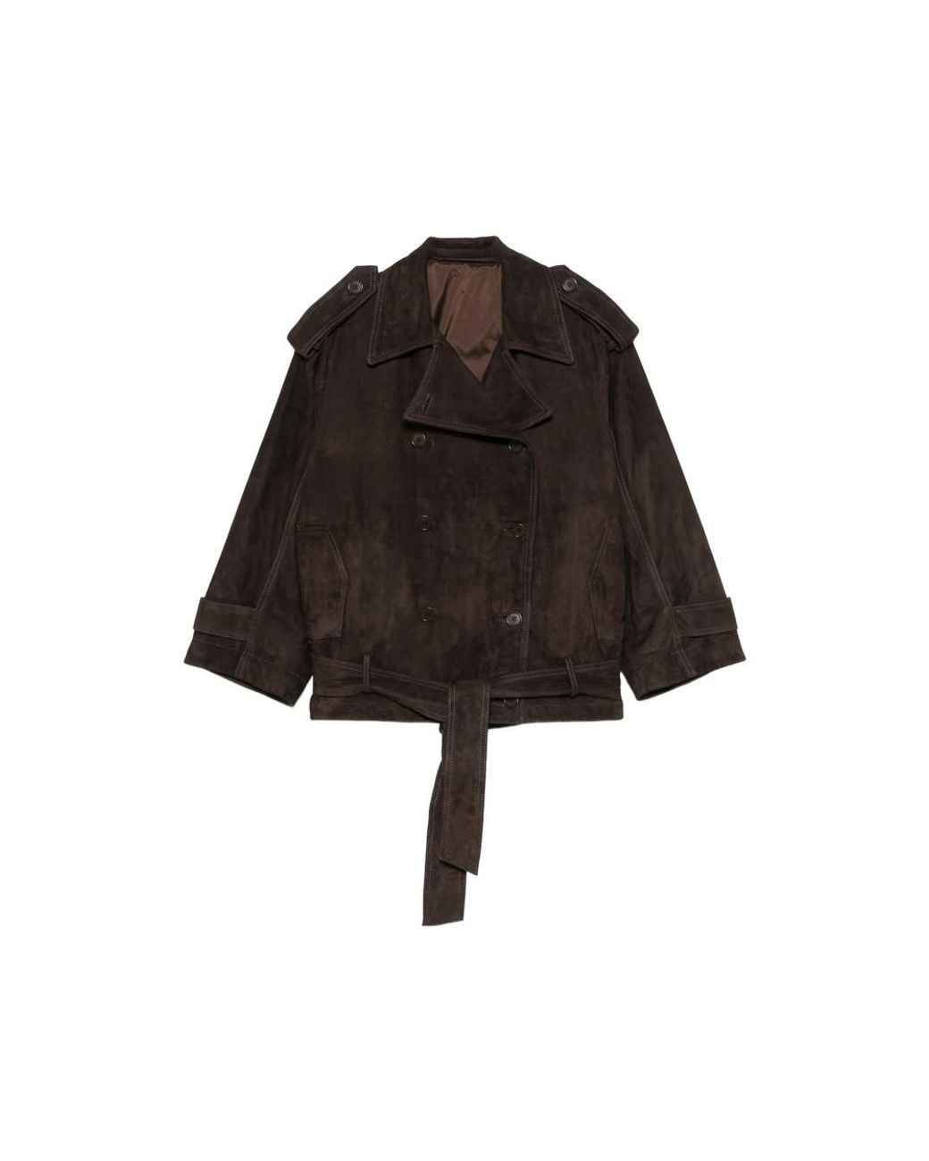 Salvatore Santoro Black Double-Breasted Suede Jacket