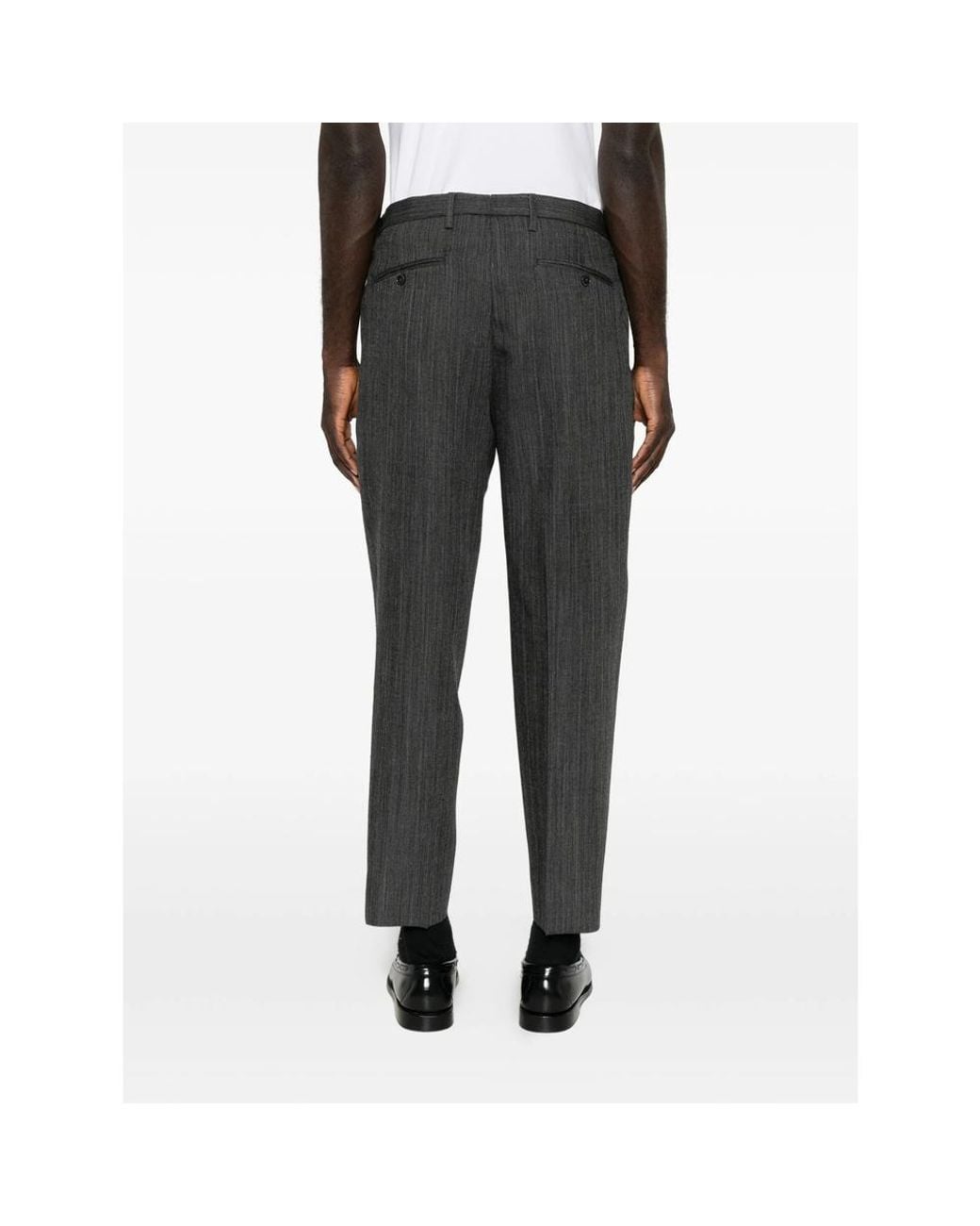 Briglia 1949 Gray Herringbone Pleated Trousers for men