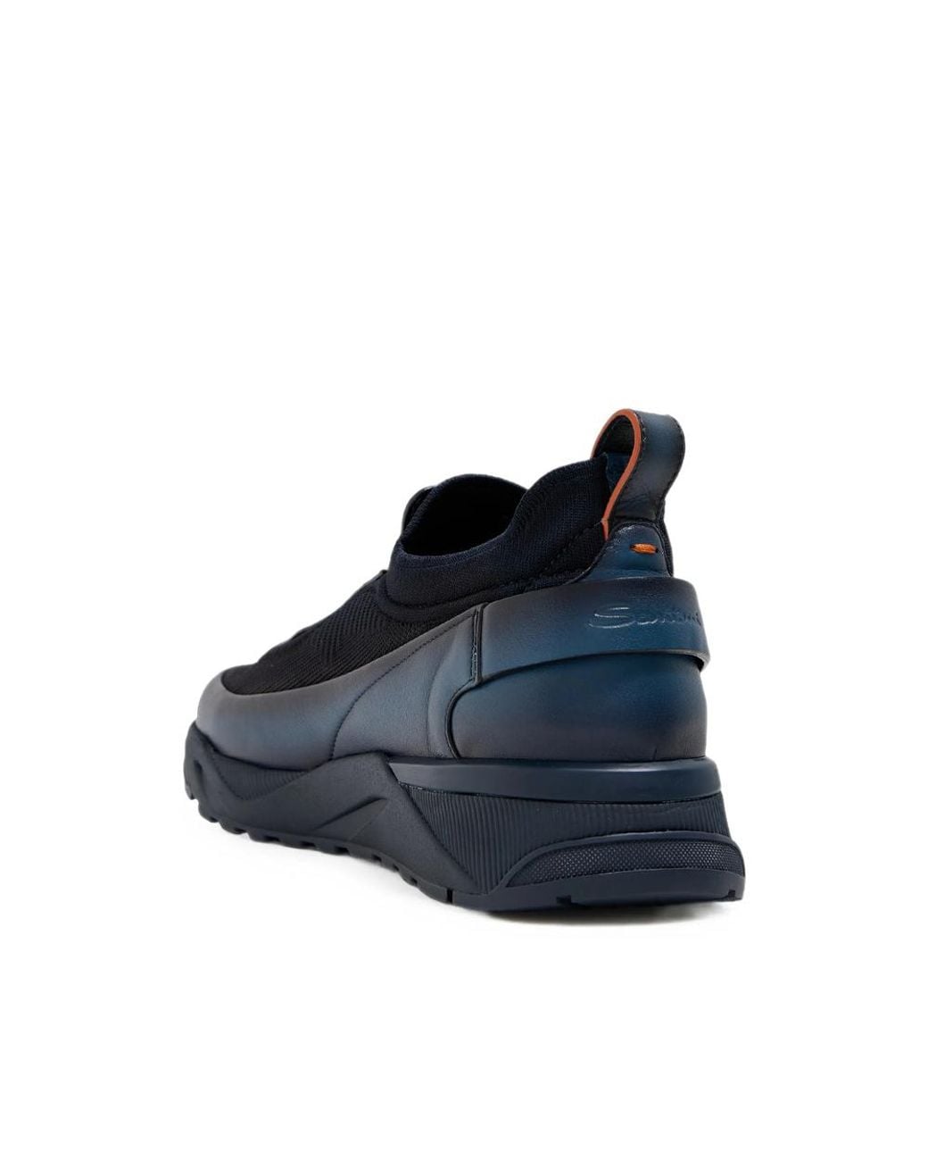 Santoni Blue Low-Top Panelled Sneakers for men