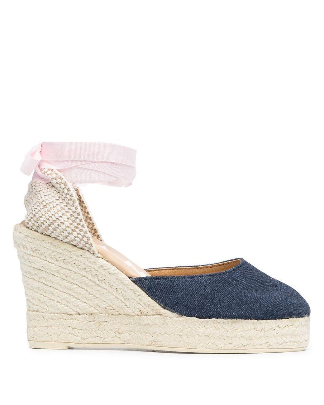 ManebÃ­ Suede Lace-up Espadrille Wedges in Blue - Lyst