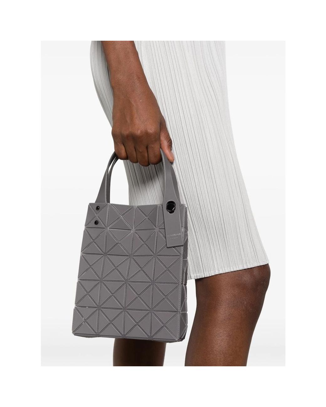 Issey Miyake Gray Lucent Geometric-Panel Tote Bag