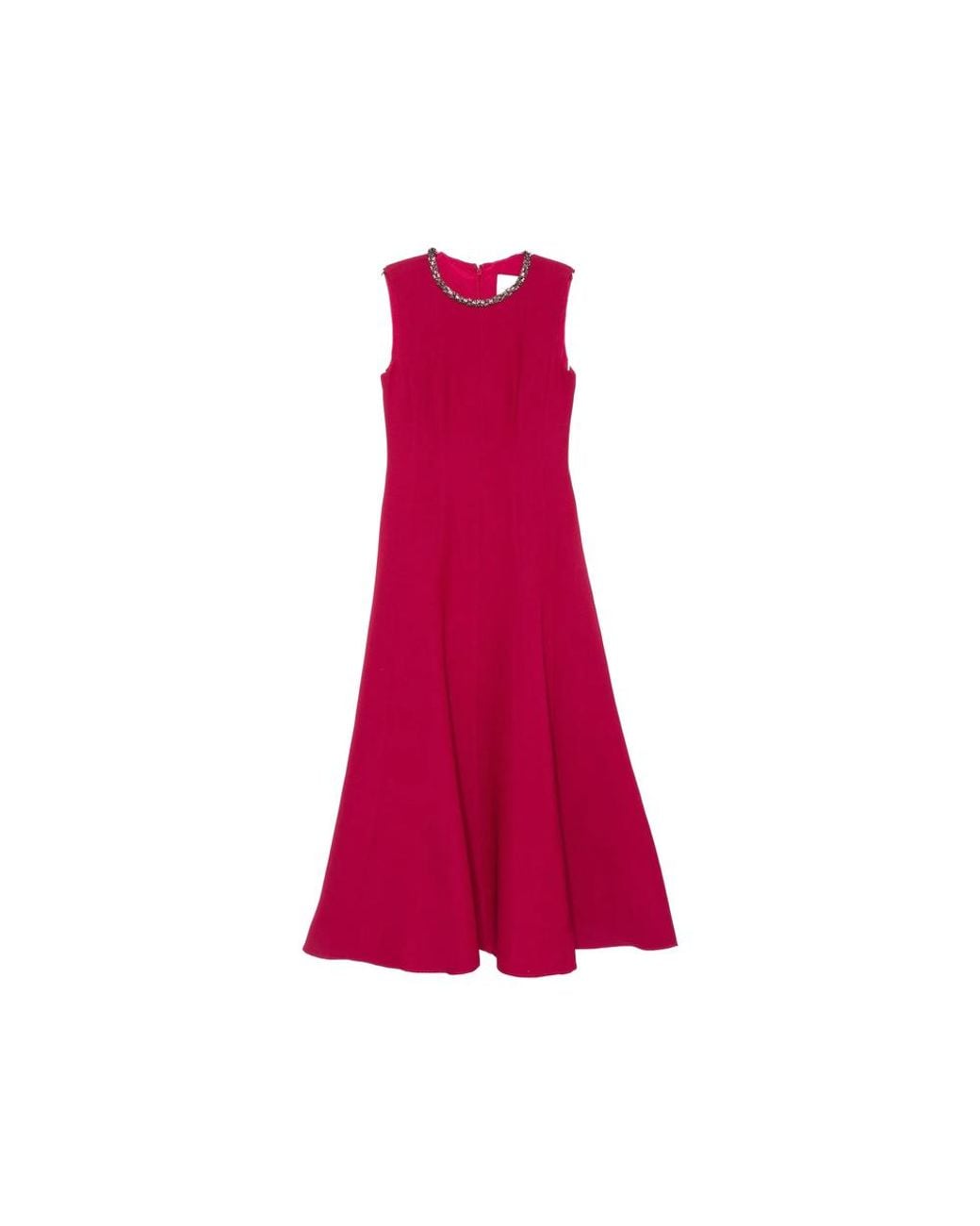 Roland Mouret Crystal-Embellished Flared Midi Dress
