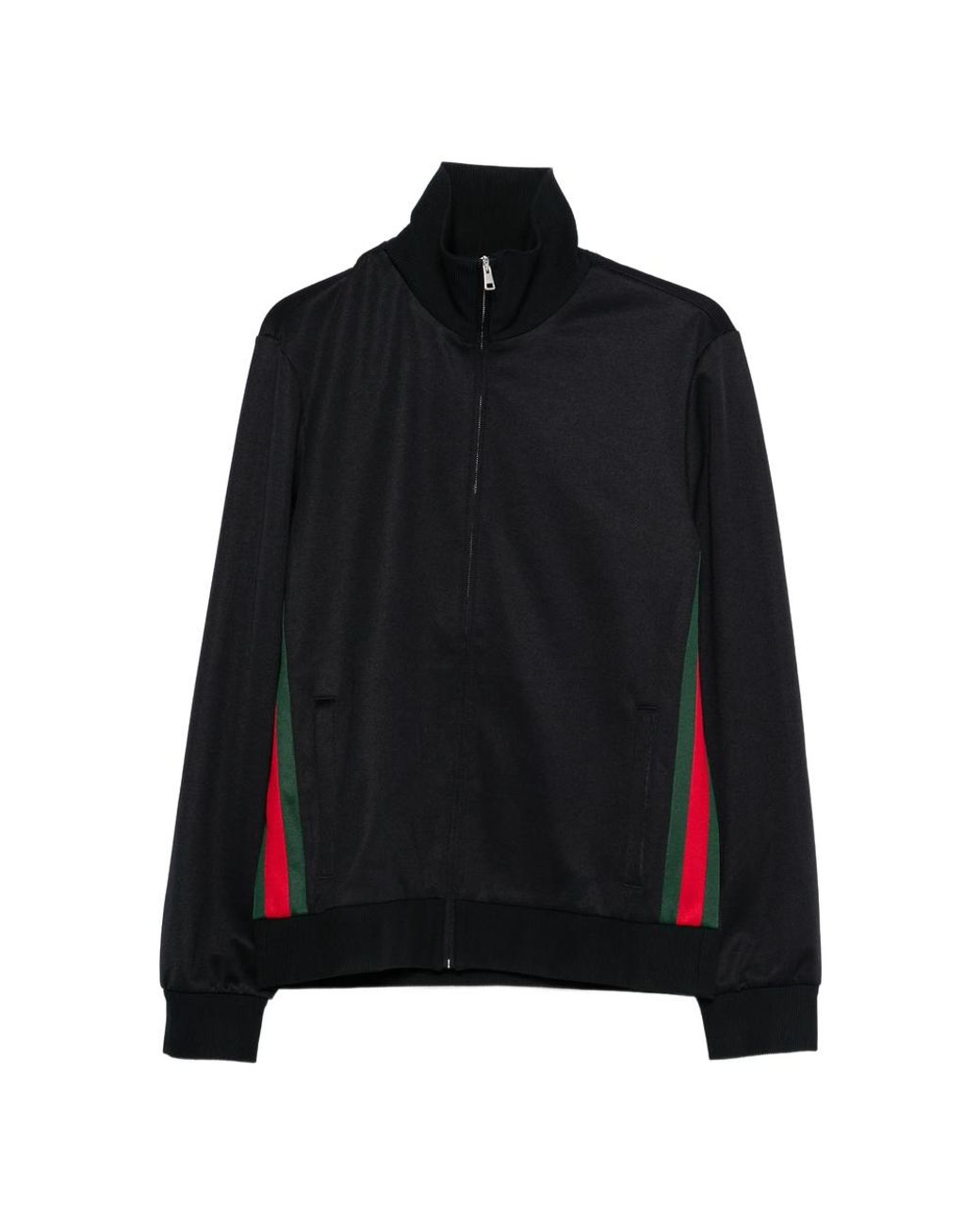 Gucci Black Technical Jersey Zip Jacket With Web for men