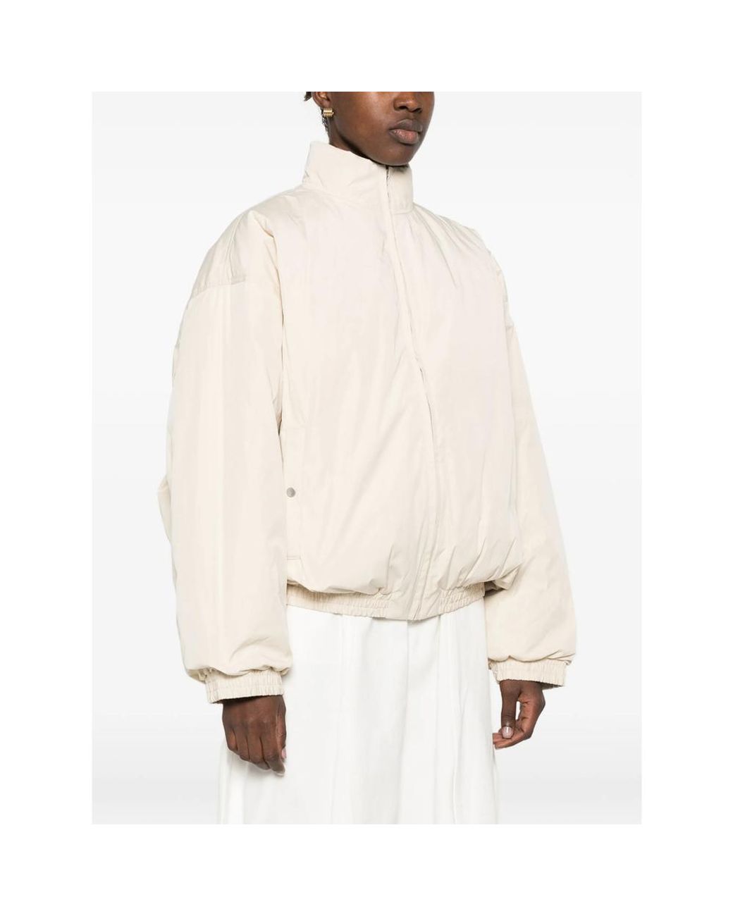 LAMRONS Natural Zip-Up High-Neck Jacket