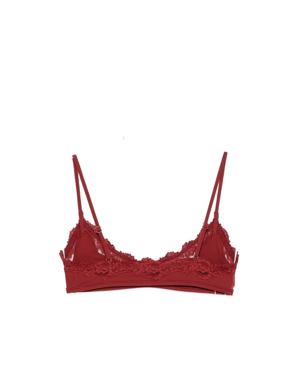 Skims Red Lace-Trim Triangle Bra