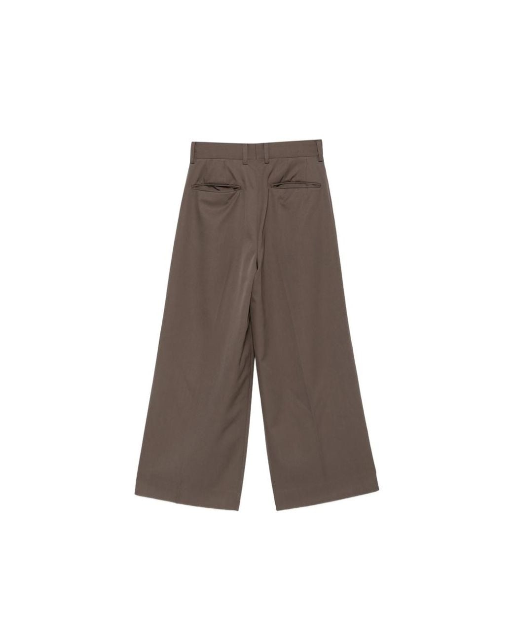 Ssstein Brown Pleated Wide-Leg Trousers for men
