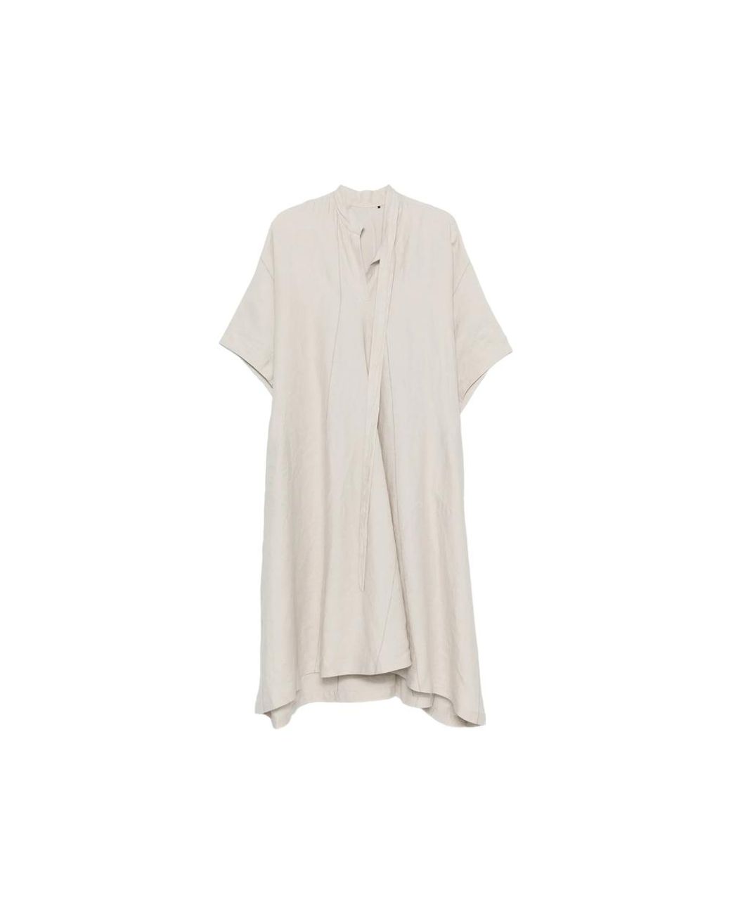 Ziggy Chen White Panelled Short-Sleeve Midi Dress