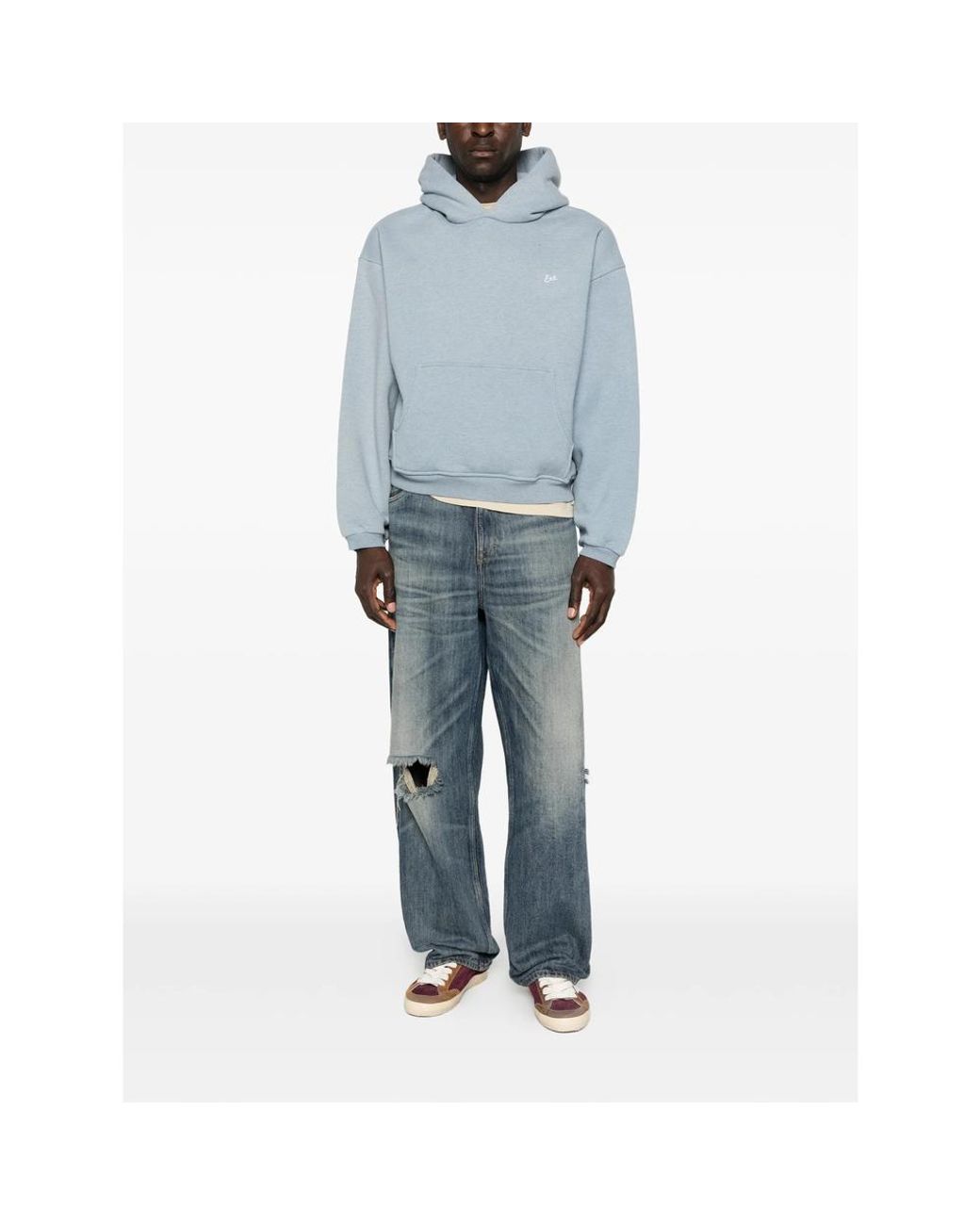 ERL Blue Heathered Hoodie for men