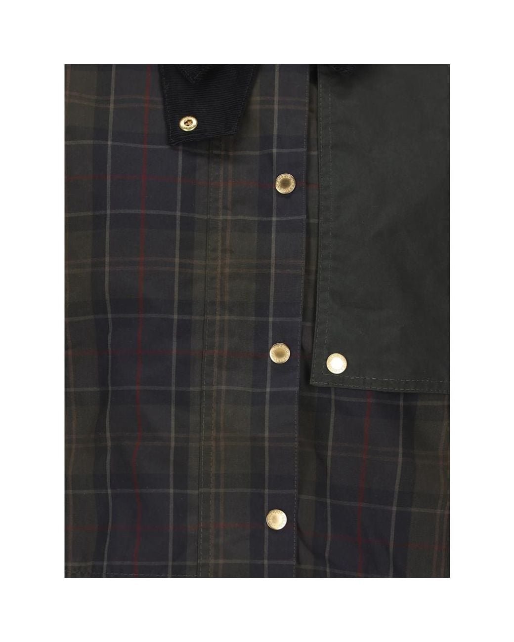 Barbour Black Truro Tartan-Print Corduroy-Collar Jacket