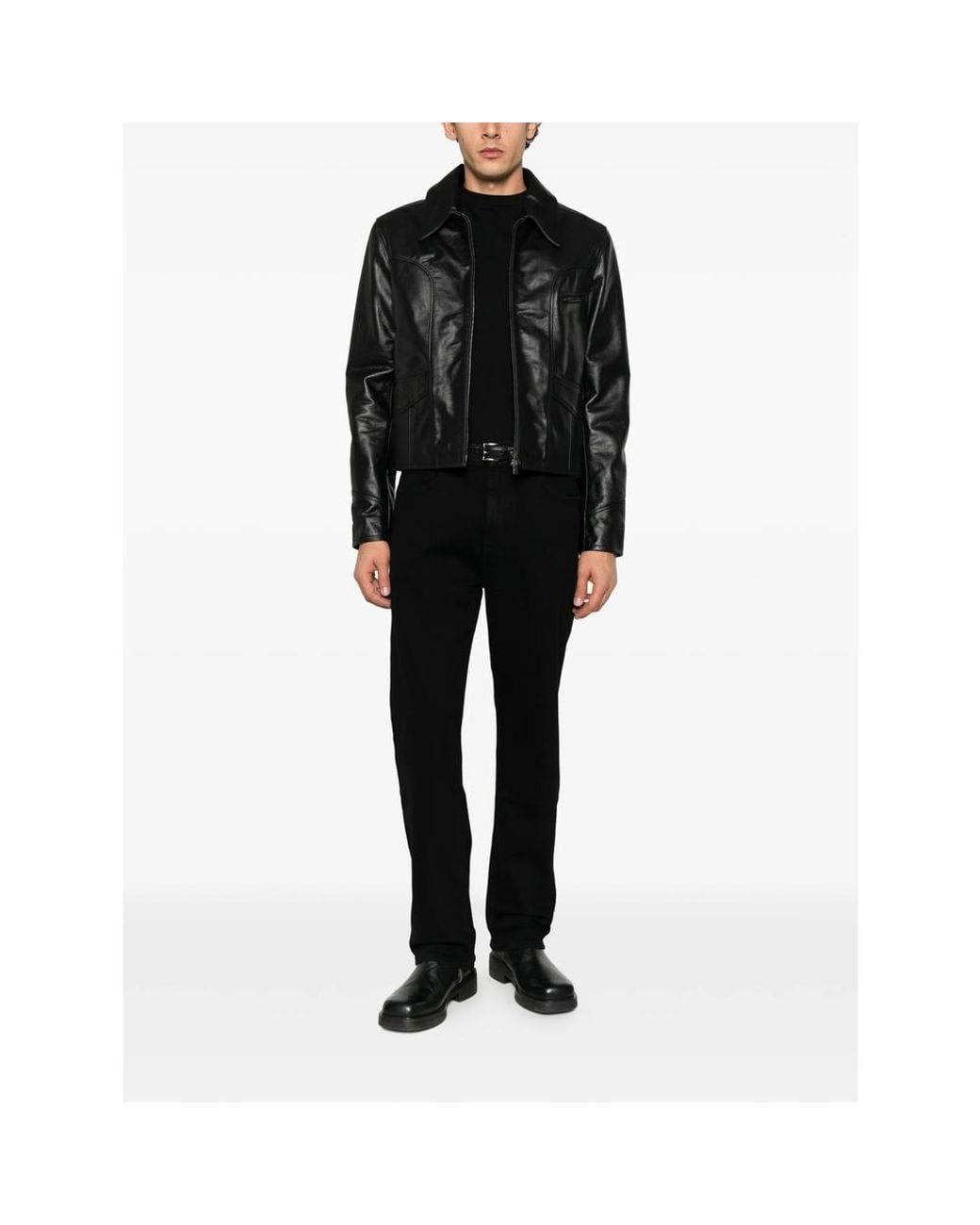 7 For All Mankind Black Straight-Leg Jeans for men