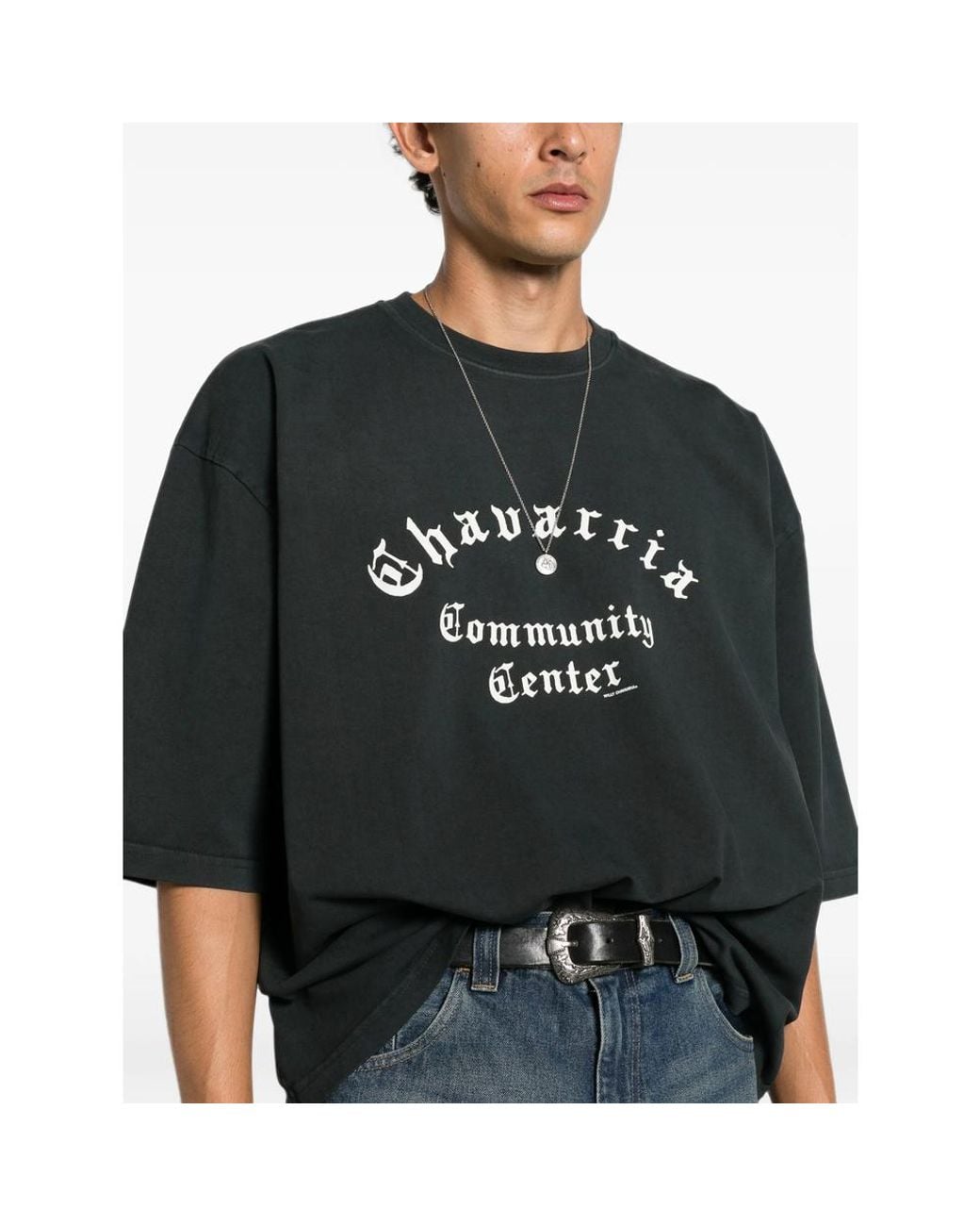 Willy Chavarria Black Community Center Buffalo T-Shirt for men