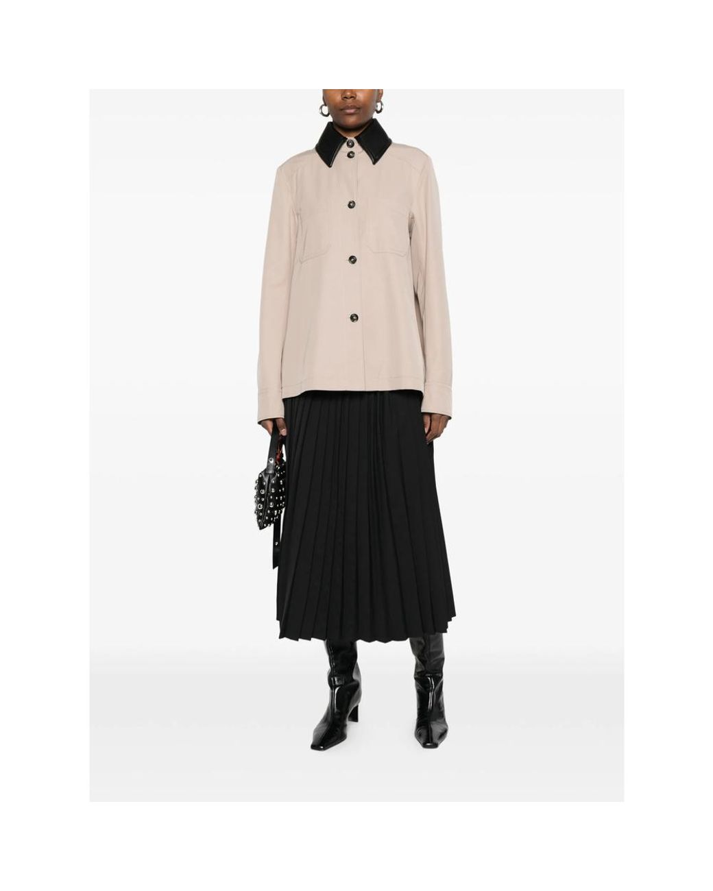 Sportmax Natural Rainwear With Contrasting Collar