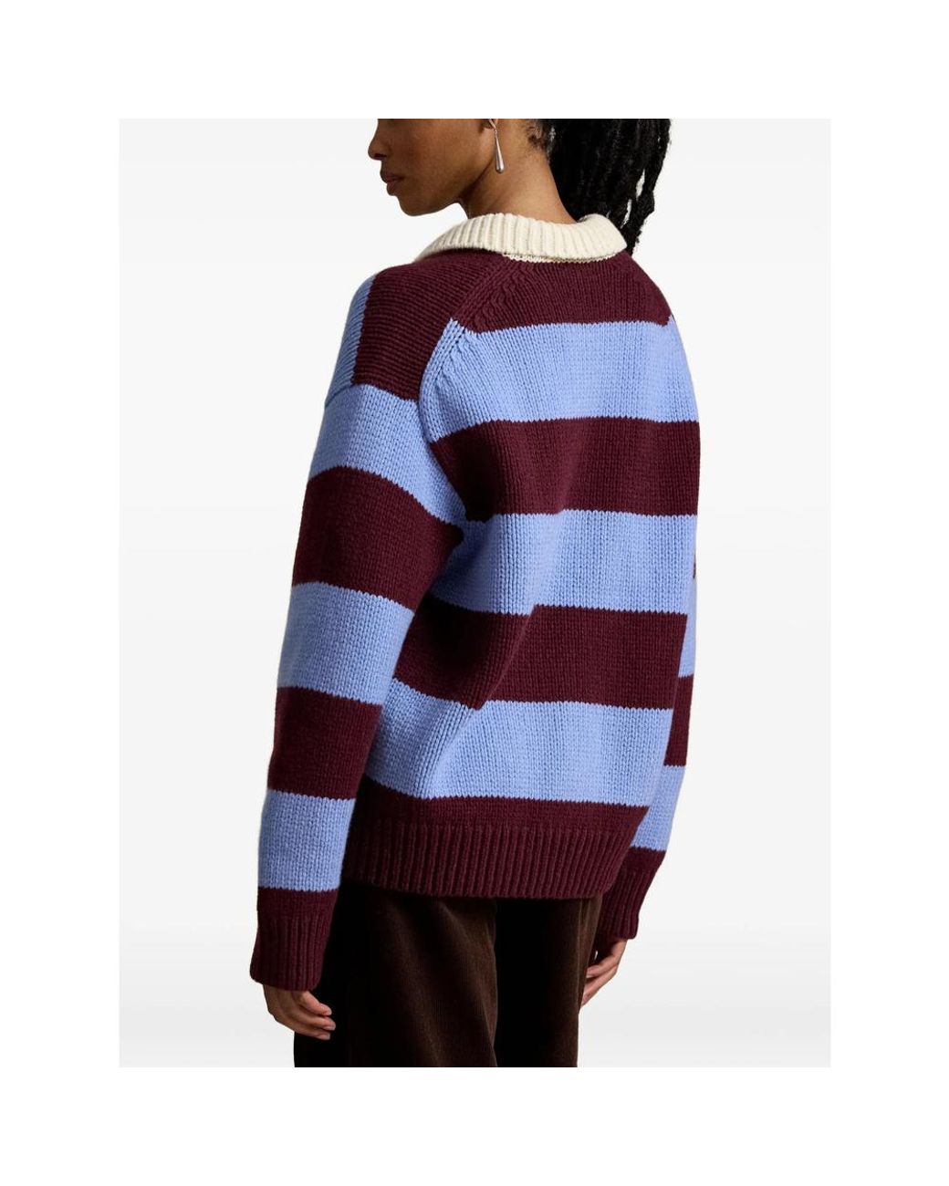 Ralph Lauren Blue Striped Rugby Polo Sweater