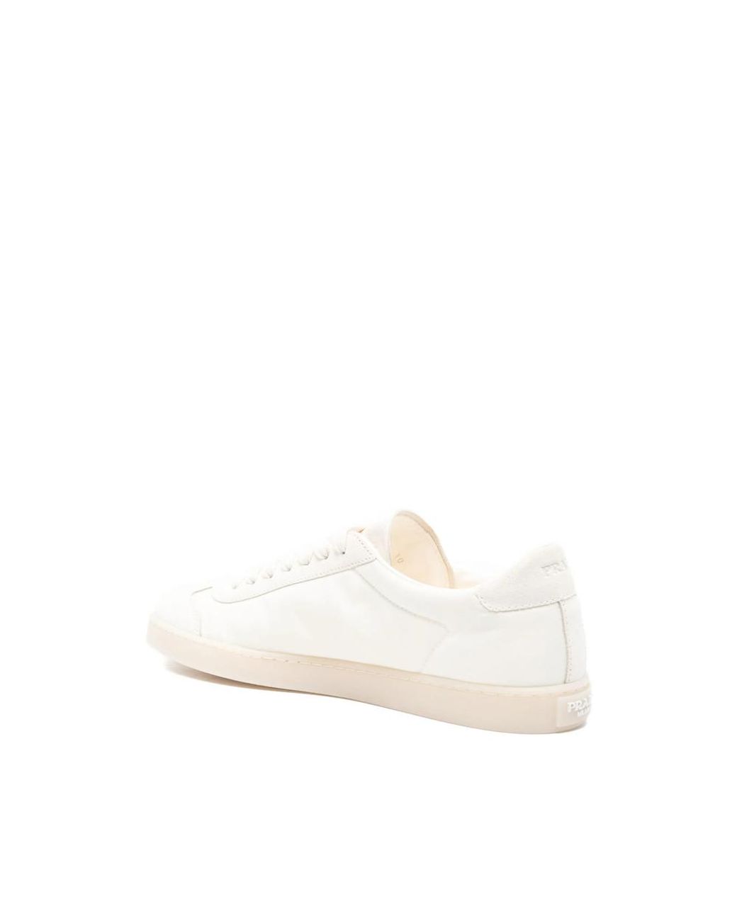Prada White Triangle-Logo Sneakers for men