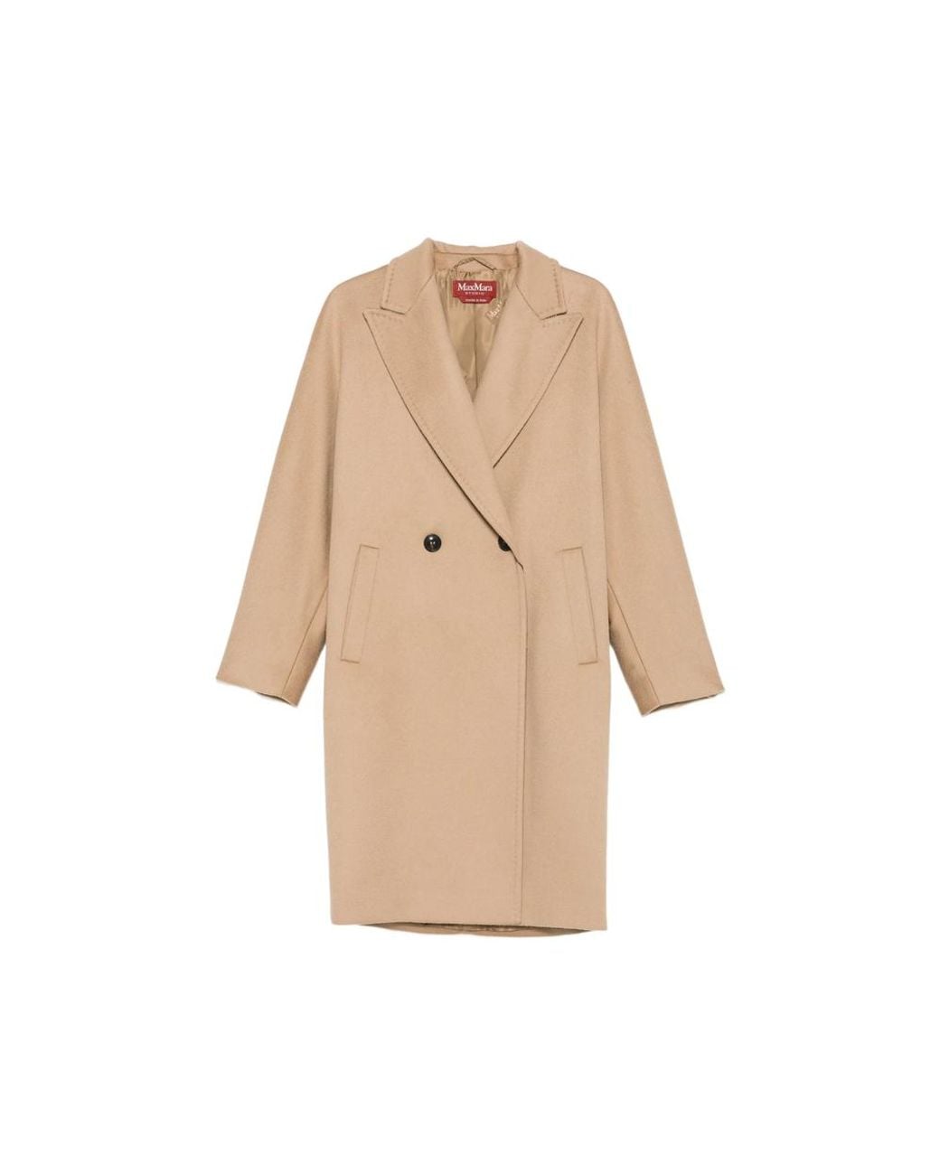 Max Mara Natural Double-Breasted Notched-Lapel Coat