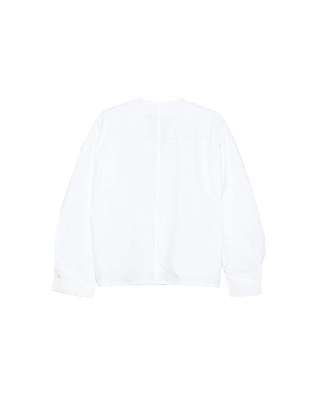 Séfr White Arc-Collar Shirt