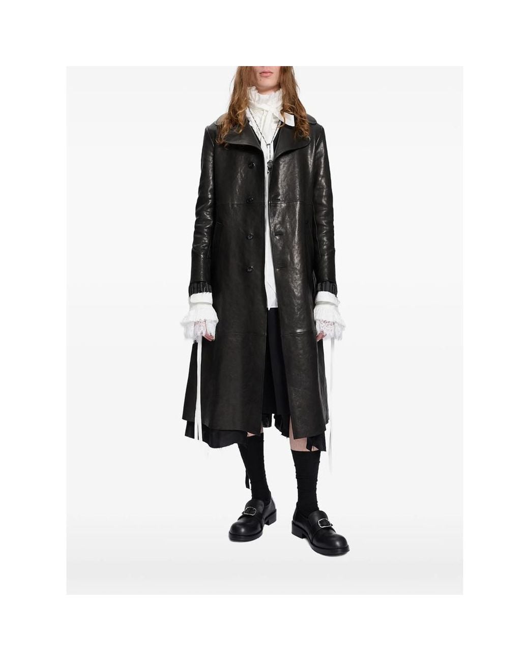 Ann Demeulemeester Black Lionel Leather Coat for men