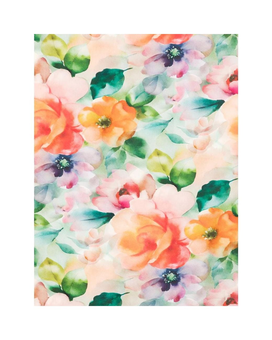D'Aniello White Floral Print Scarf