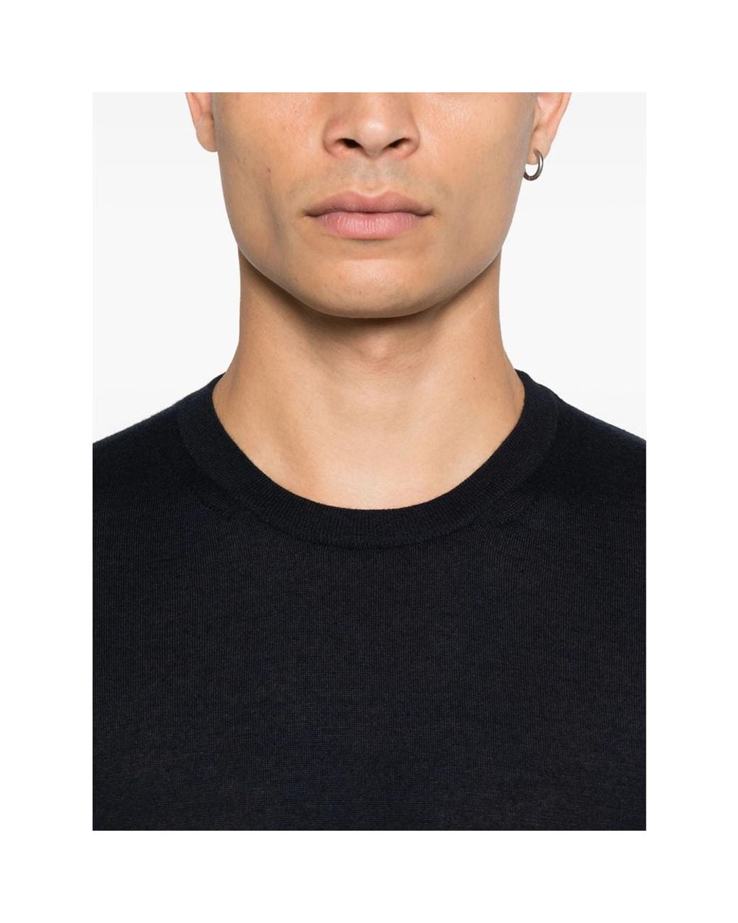 Fedeli Black Round-Neck Long-Sleeve Top for men