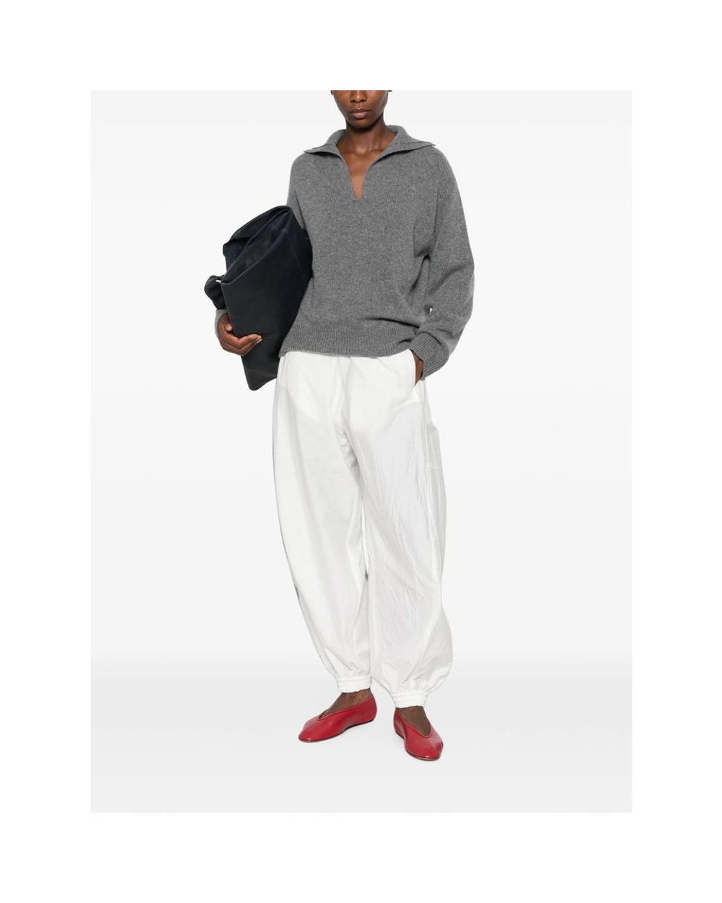 Barena Gray Spread-Collar Sweater