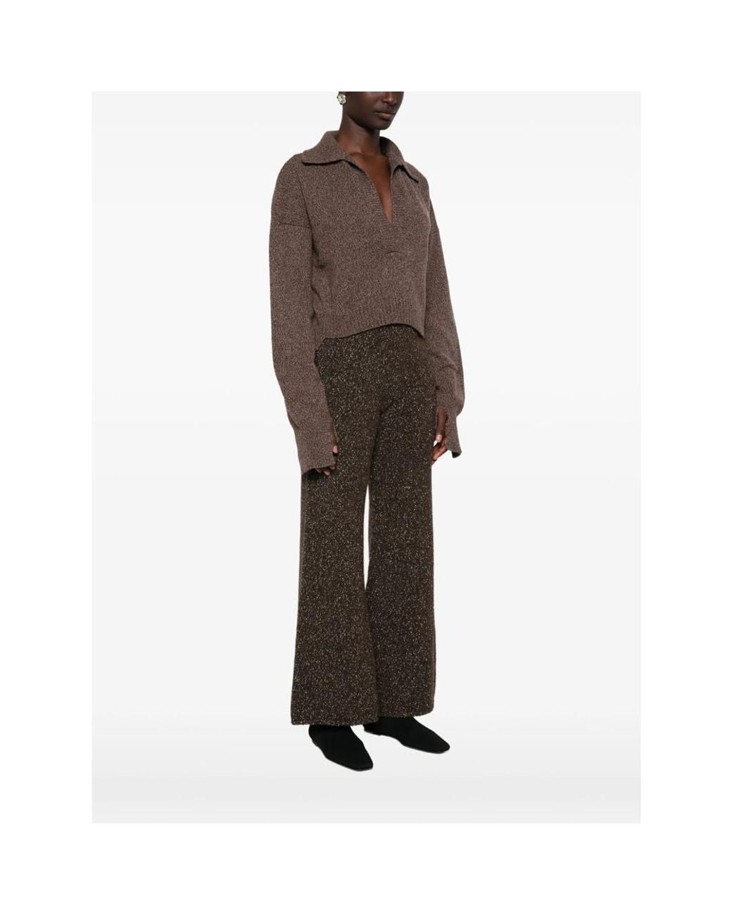 ELY ELY Brown V-Neck Sweater