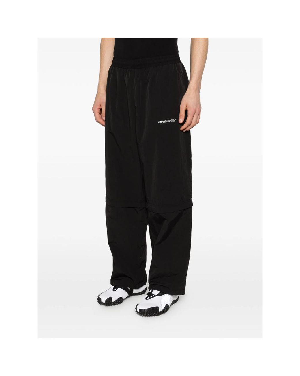 AWAKE NY Black Elasticated Trousers for men