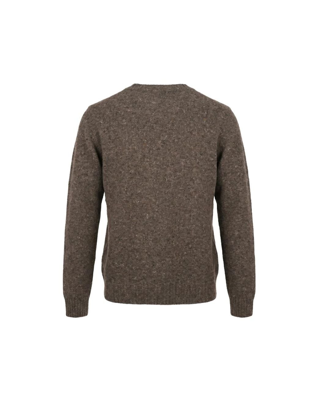 Drumohr Brown Flecked-Knit Wool Sweater for men