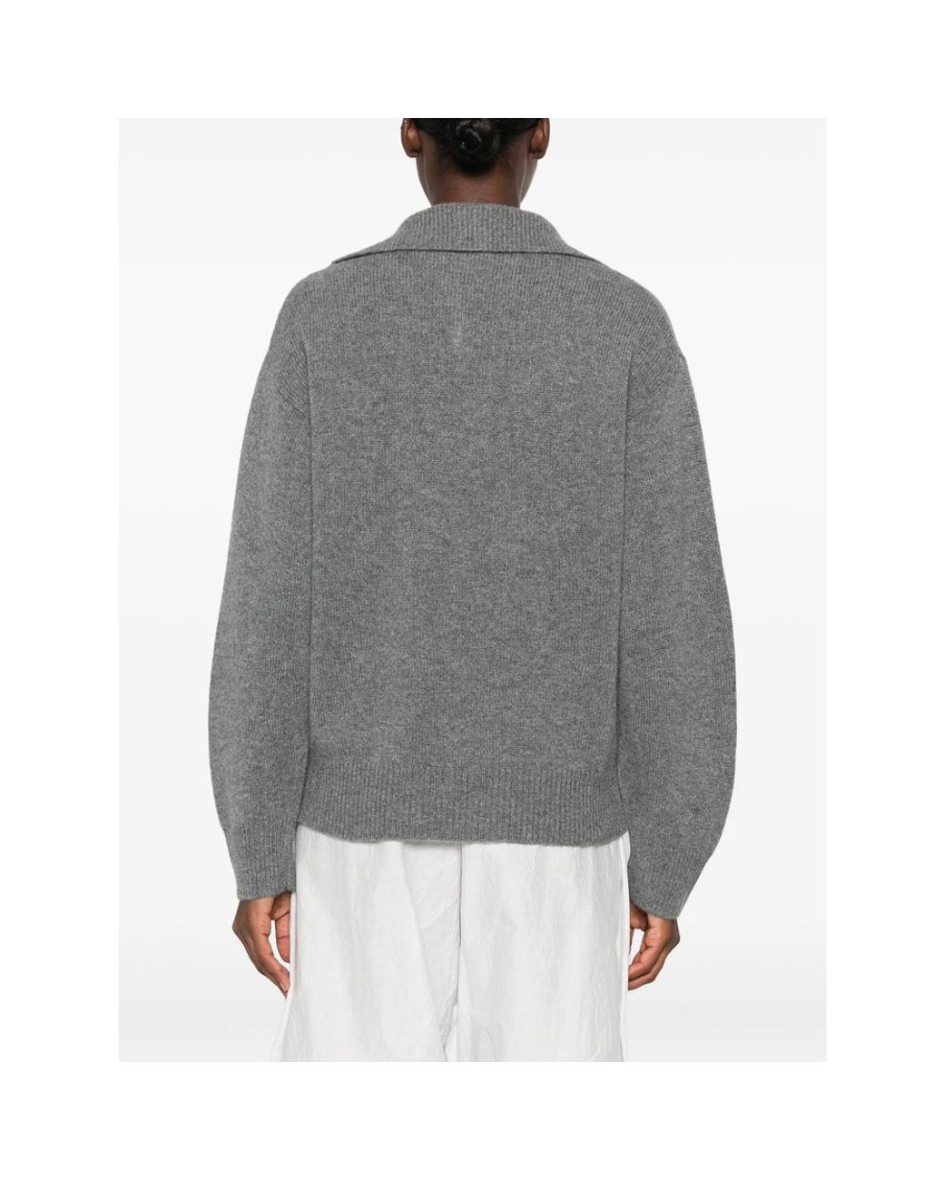 Barena Gray Spread-Collar Sweater