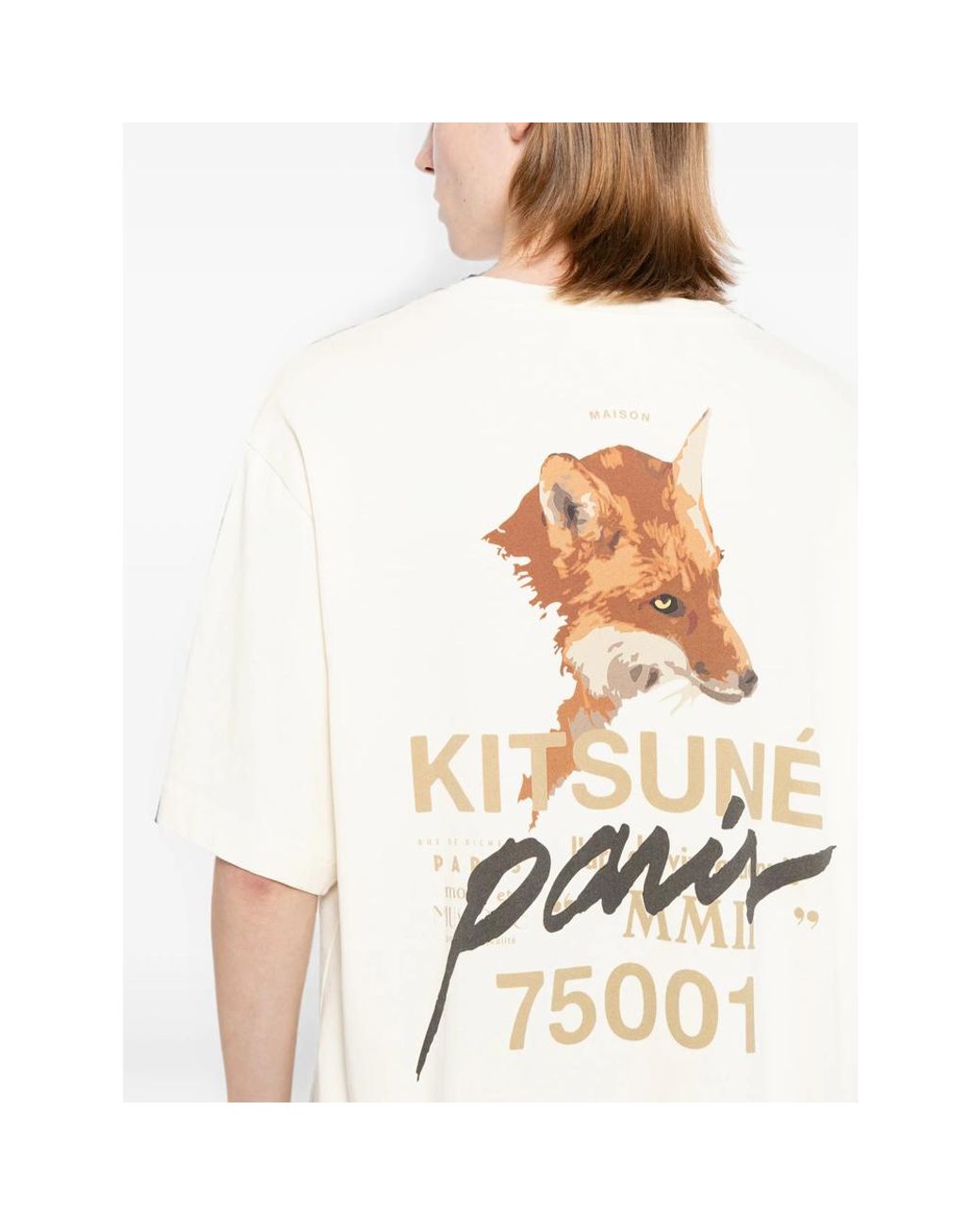 Maison Kitsuné White Logo-Print T-Shirt for men