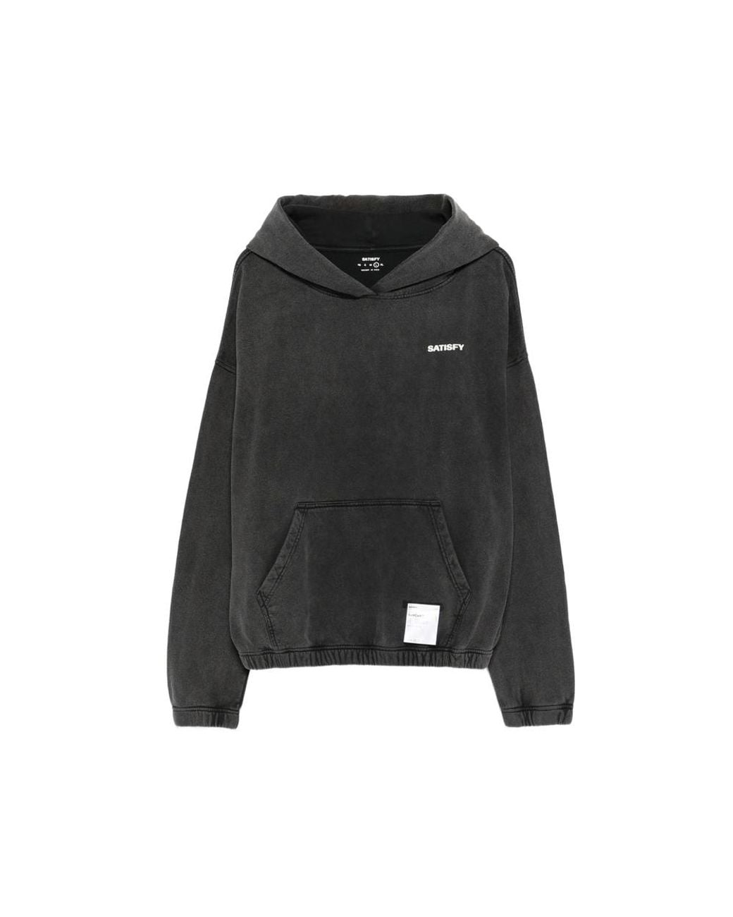 Satisfy Black Logo-Detail Hooded Sweatshirt for men