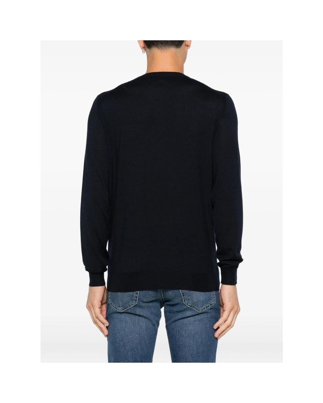 Fedeli Black Round-Neck Long-Sleeve Top for men