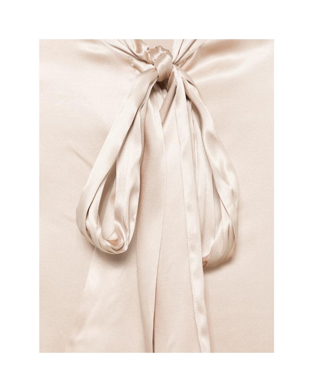 CAMICERIA MAZZARELLI Natural Pussy-Bow Satin Blouse