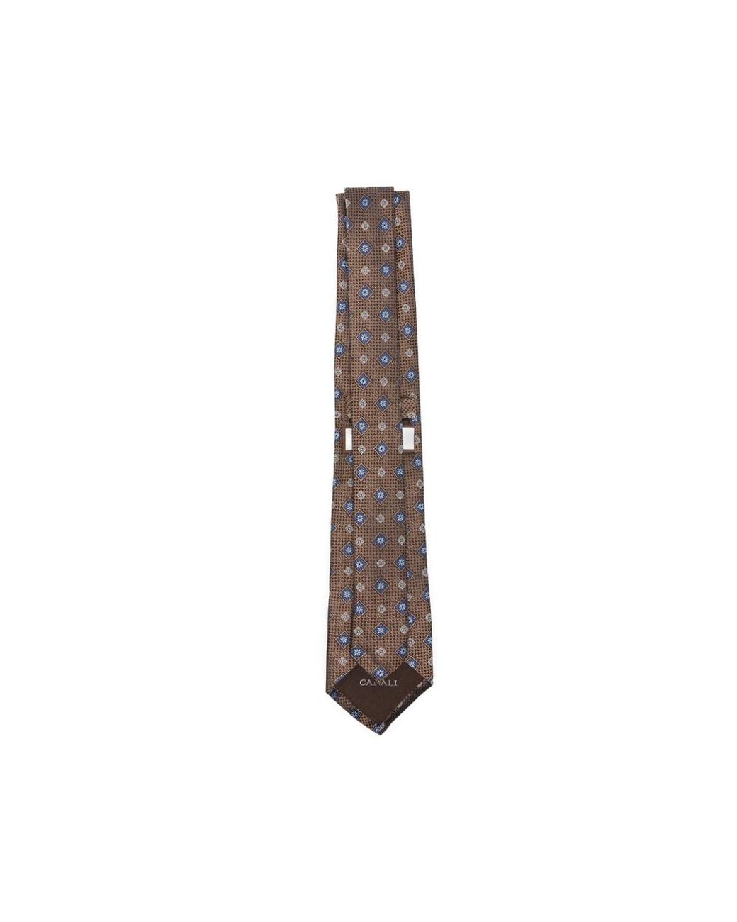 Canali Brown Geometric-Pattern Tie for men