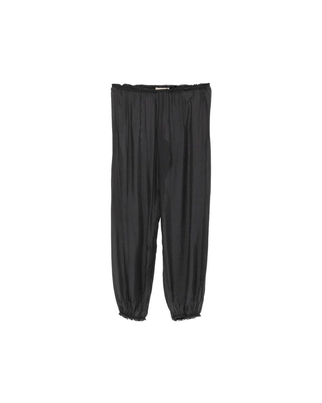 Paloma Wool Black Elasticated Ruffled-Trim Trousers