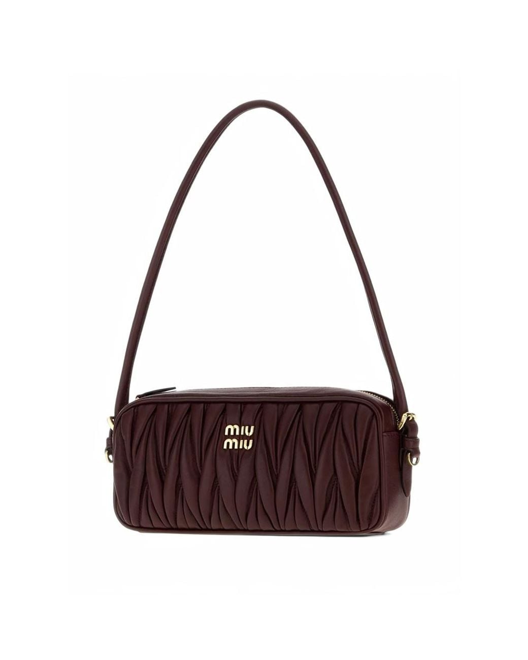 Miu Miu Purple Matelassé Nappa Leather Pouch