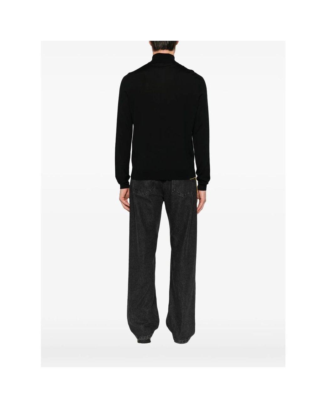 Fendi Black Zip-Up High-Neck Sweater for men