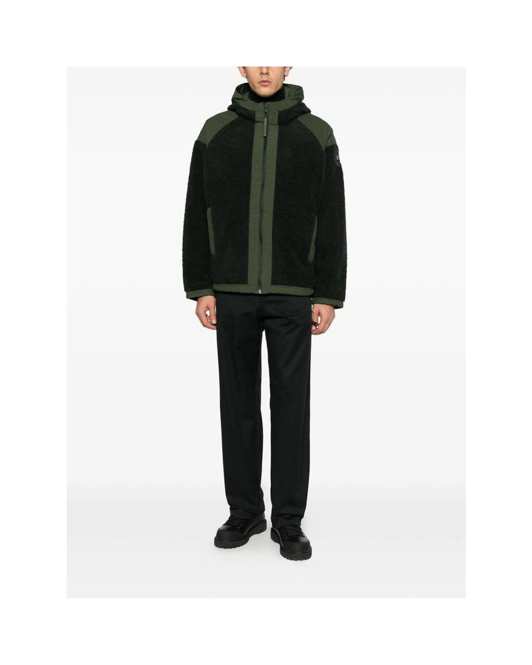 Canada Goose Fleece-Texture Hooded Jacket in Green for Men | Lyst