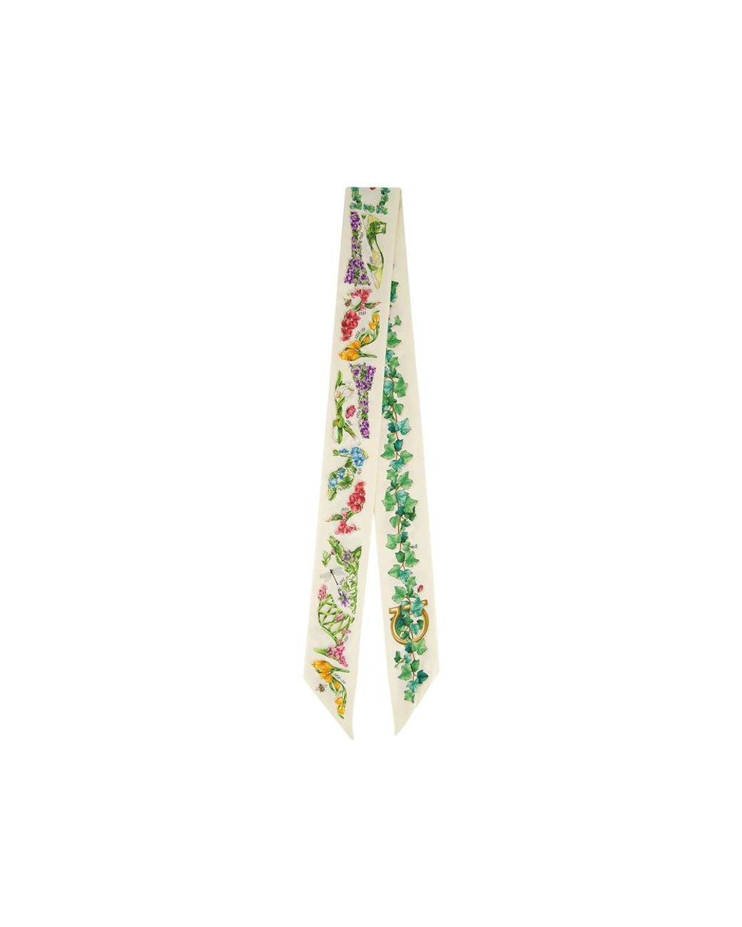 Ferragamo Metallic Eden Shoes Print Silk Mini Bandeau