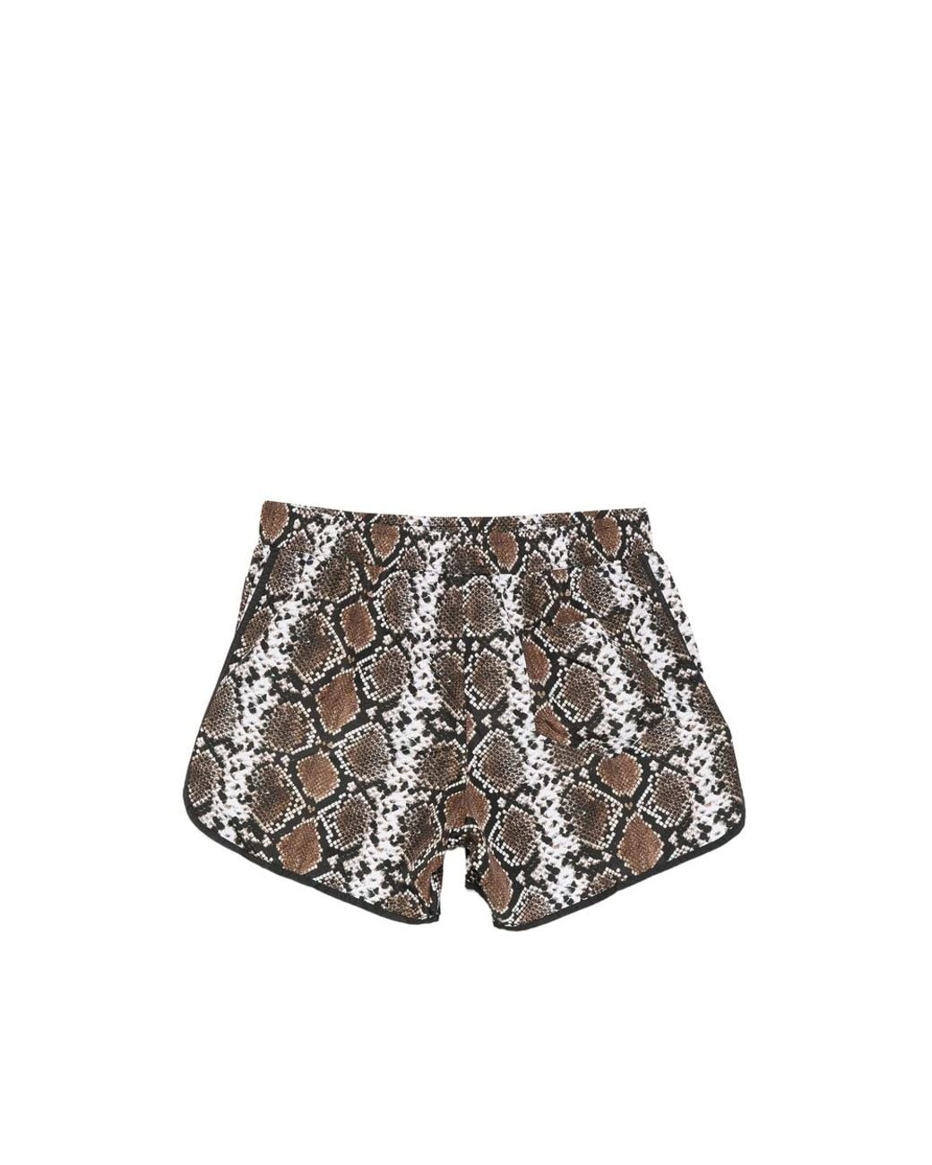 Moschino Brown Smiley Snakeskin-Print Swimming Shorts for men